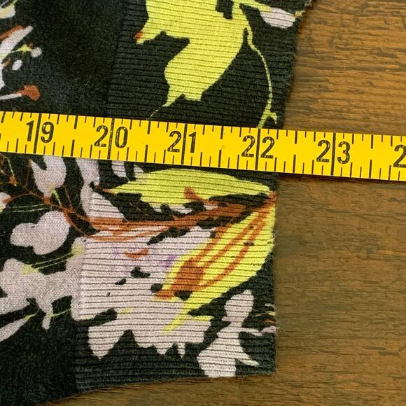 Kenar Black Floral Cotton Blend Cardigan Sweater Size Medium - Picture 6 of 8